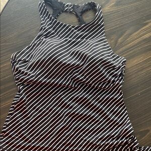 Athleta Striped Black and White Tankini